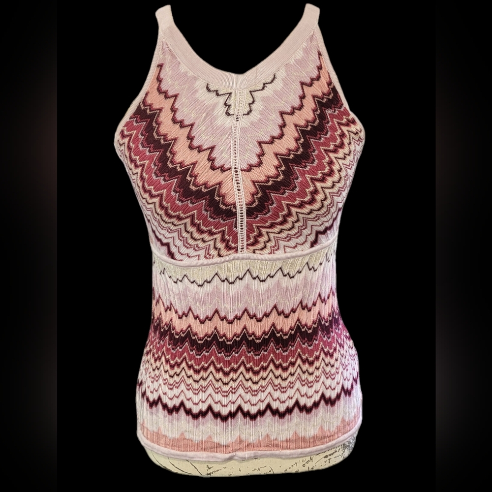 White House Black Market Multicolor Chevron Knit Tank Top XS